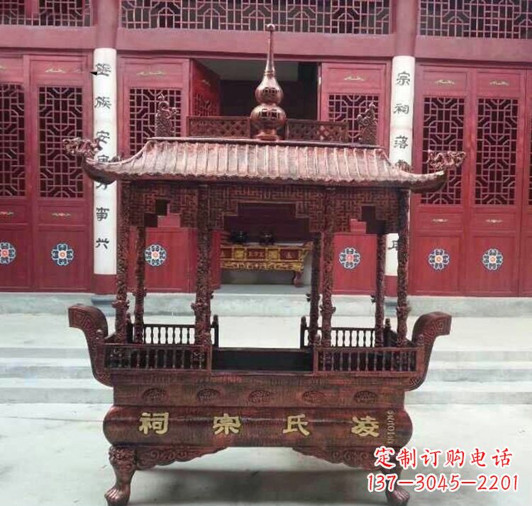 宁夏寺庙香炉铜雕