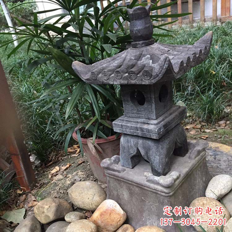 宁夏寺庙园林青石做旧仿古石灯