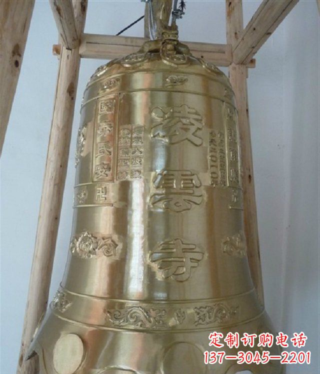 宁夏寺庙铸铜钟雕塑 (2)