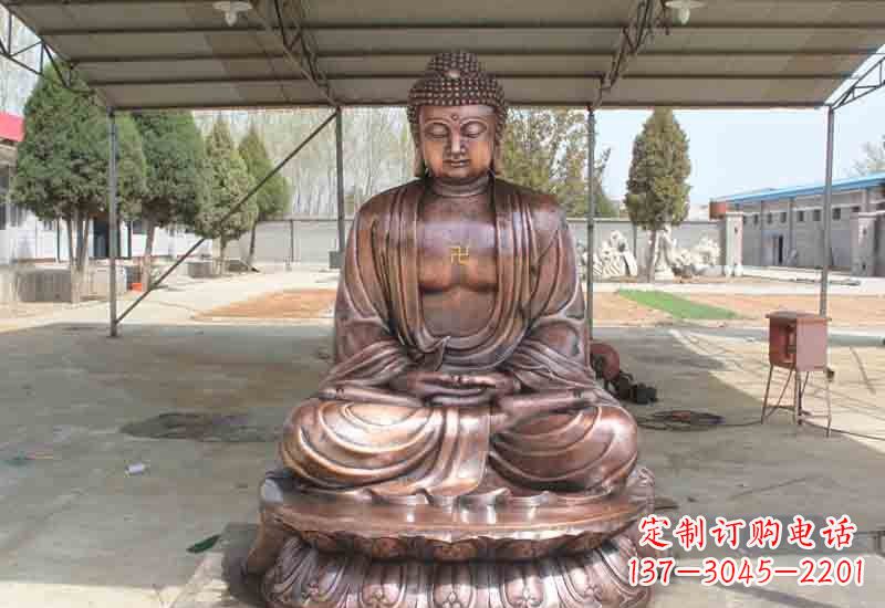 宁夏寺庙铸铜如来佛像雕塑