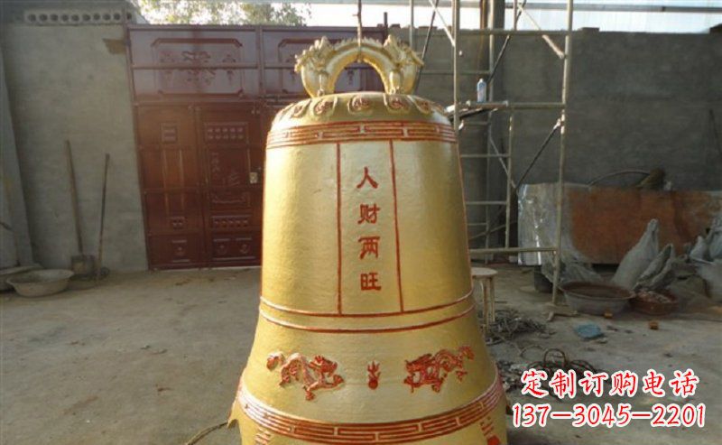 宁夏寺庙铸铜钟雕塑