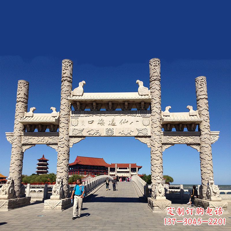 宁夏寺院大门无楼石牌坊