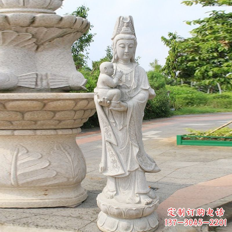 宁夏送子观音汉白玉石雕