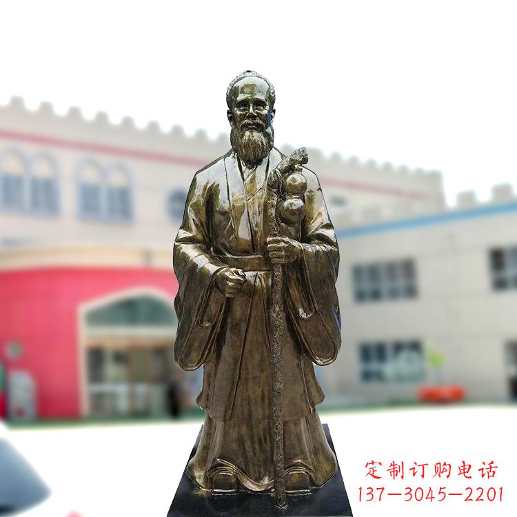 宁夏孙思邈仿铜玻璃钢雕塑-医院著名医学人物雕像