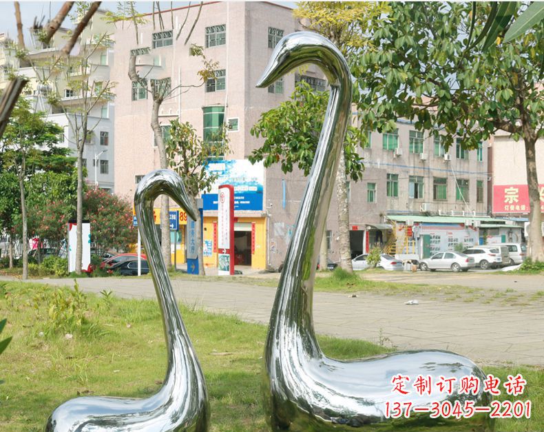 宁夏天鹅抽象不锈钢雕塑112
