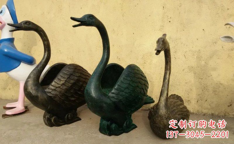 宁夏天鹅动物铜雕 (3)