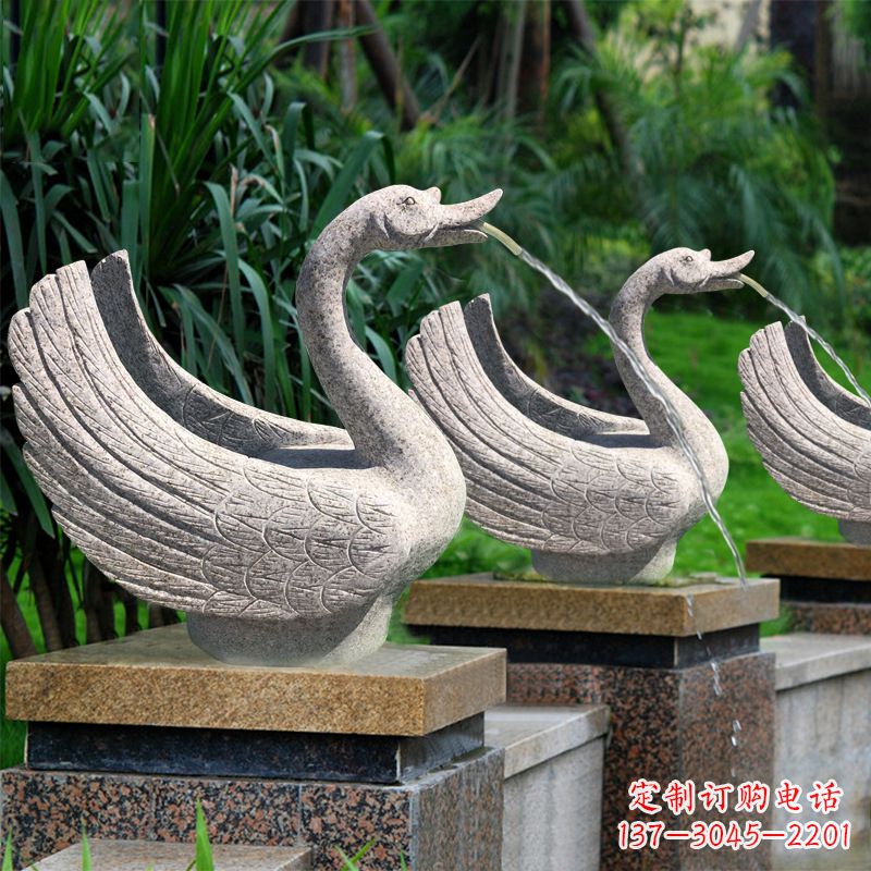 宁夏天鹅喷泉雕塑-园林水景动物雕塑摆件