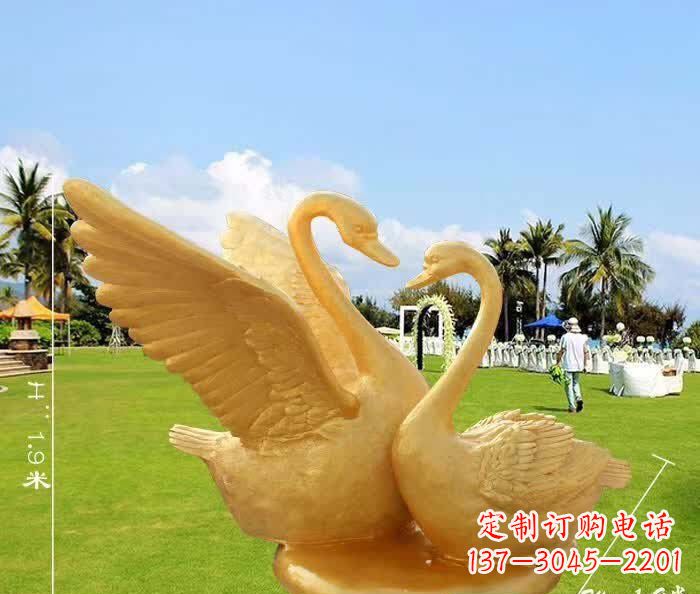 宁夏天鹅铜雕