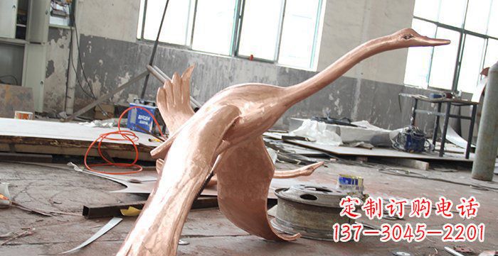 宁夏天鹅铸铜动物铜雕
