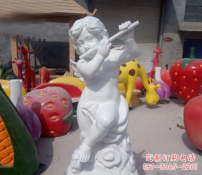 宁夏天使吹笛人物石雕