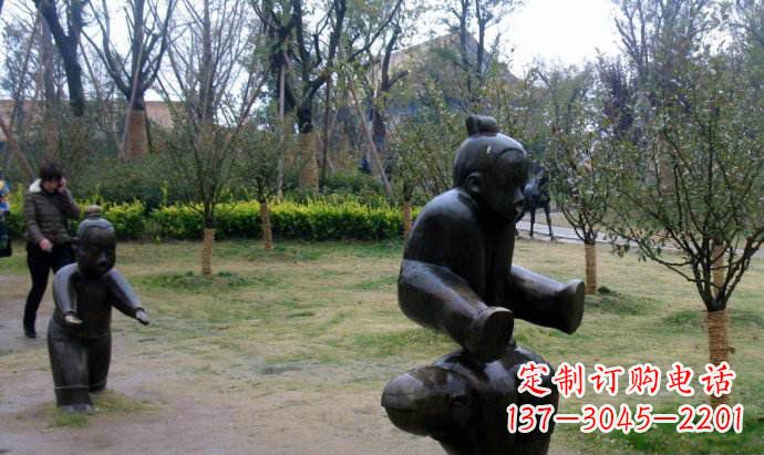宁夏跳山羊公园人物铜雕