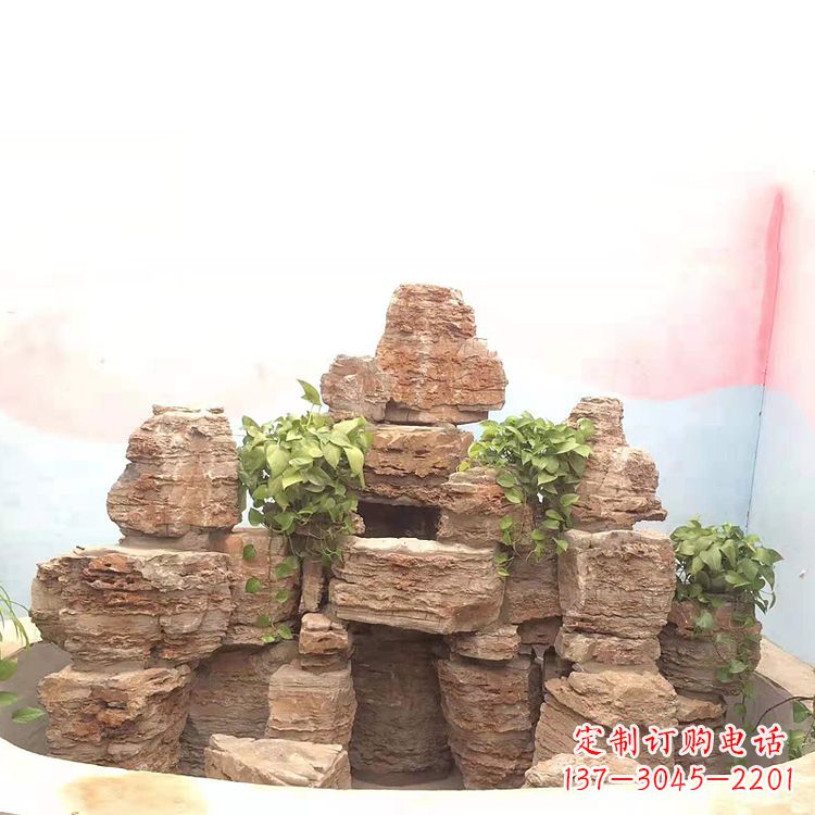 宁夏庭院园林假山鱼池