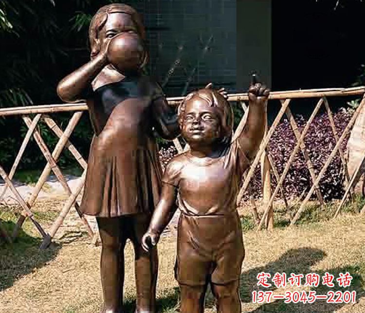 宁夏铜雕吹气球儿童