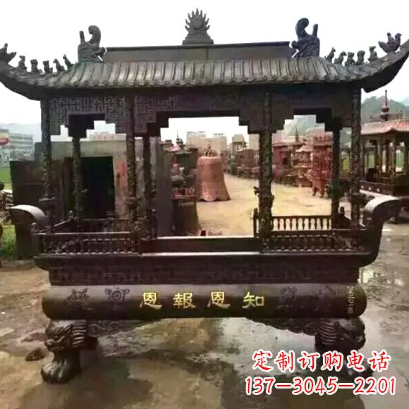 宁夏铜雕纯铜香炉