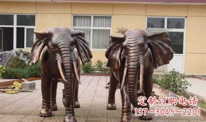 宁夏铜雕大象公司门口动物雕塑