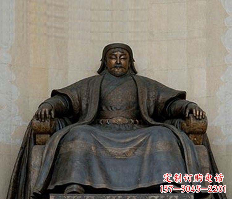 宁夏铜雕大型成吉思汗雕塑