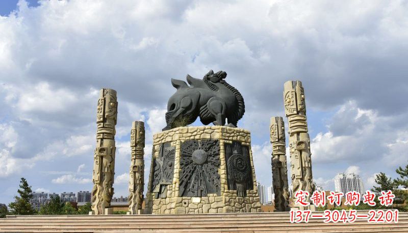 宁夏铜雕大型骆驼广场动物雕塑