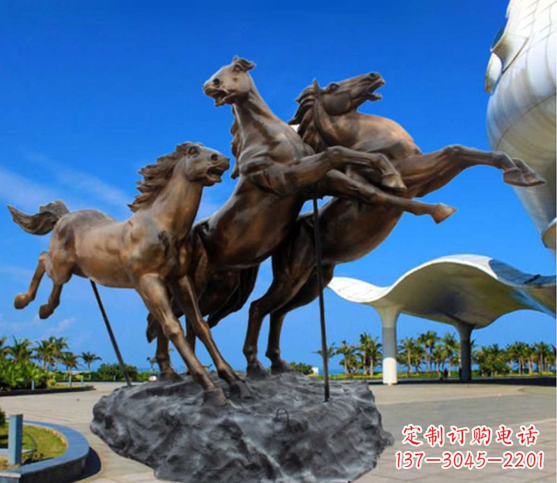 宁夏铜雕飞马广场动物雕塑