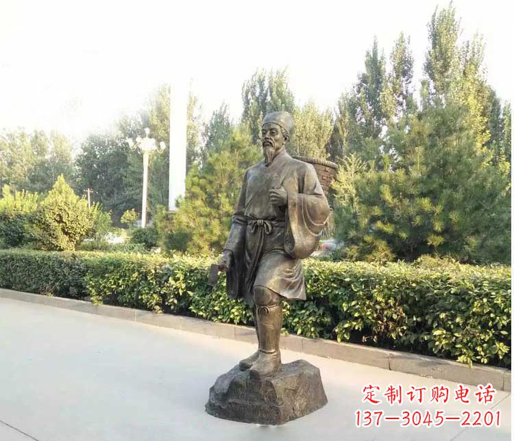 宁夏铜雕古代名医李时珍雕塑