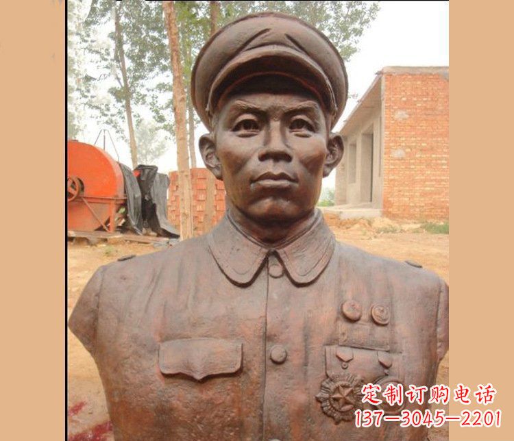 宁夏铜雕广场军人胸像雕塑