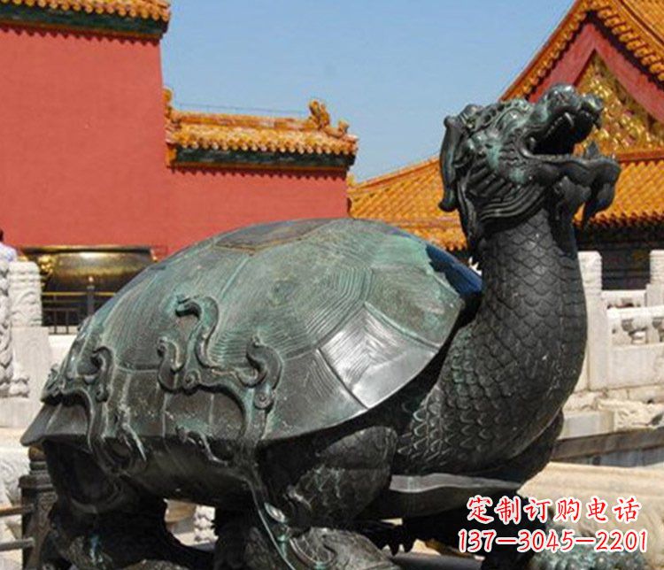 宁夏铜雕广场龙龟动物雕塑