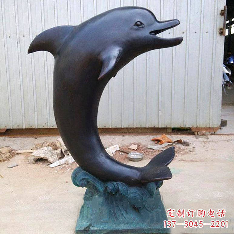 宁夏铜雕海豚雕塑