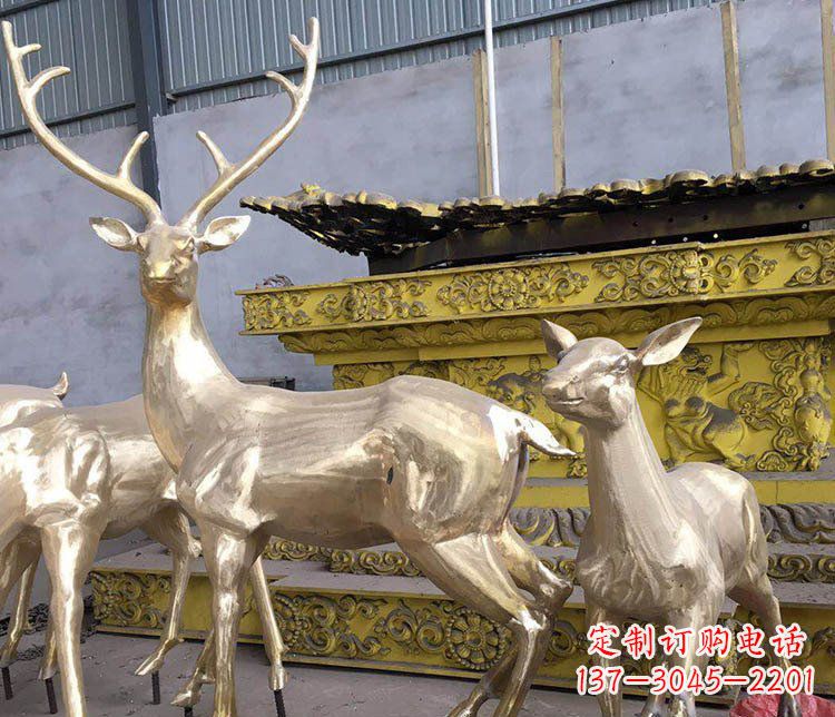宁夏铜雕户外动物小鹿雕塑