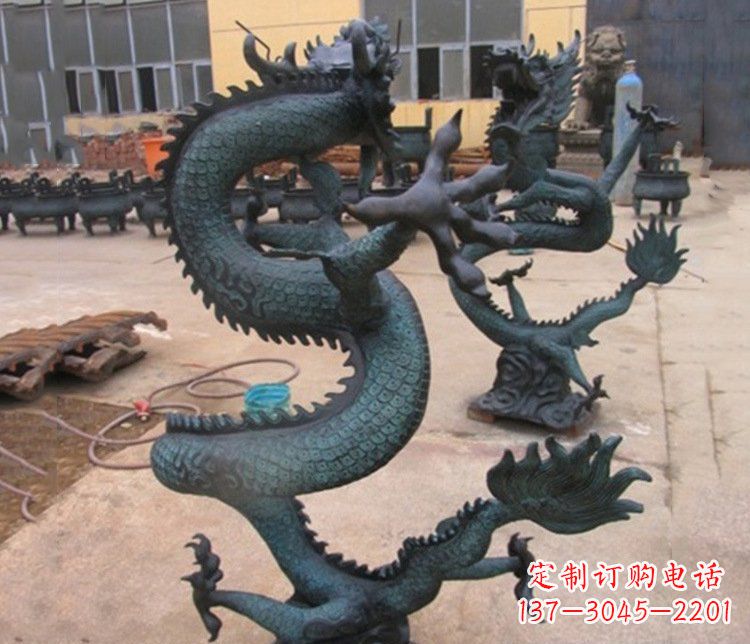 宁夏铜雕户外装饰神龙雕塑摆件