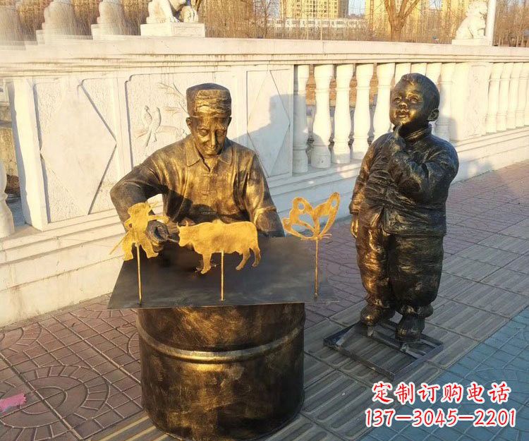 宁夏铜雕画糖人的人物