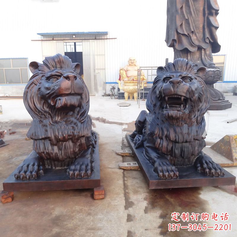 宁夏铜雕汇丰狮子雕塑