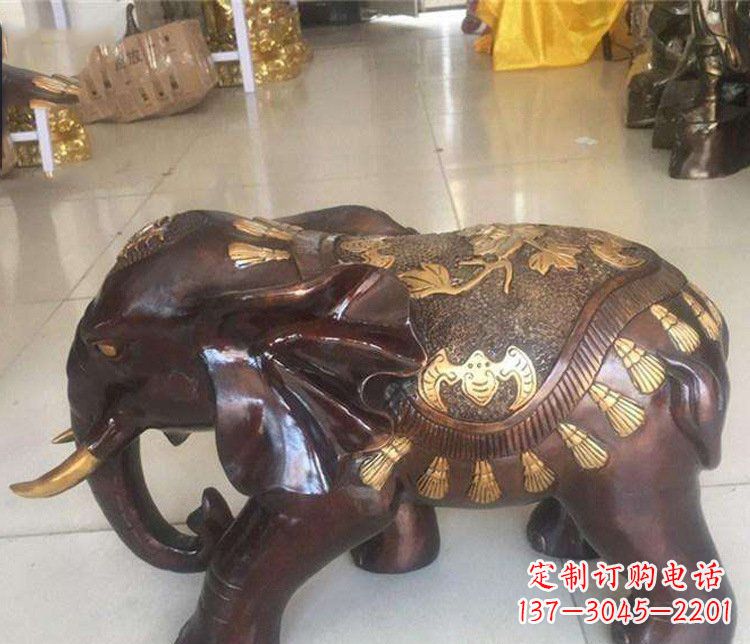 宁夏铜雕室内装饰小象雕塑摆件