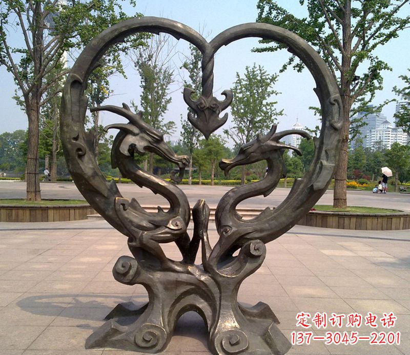 宁夏铜雕双龙戏珠