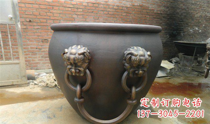 宁夏铜雕水缸寺庙景观雕塑_2
