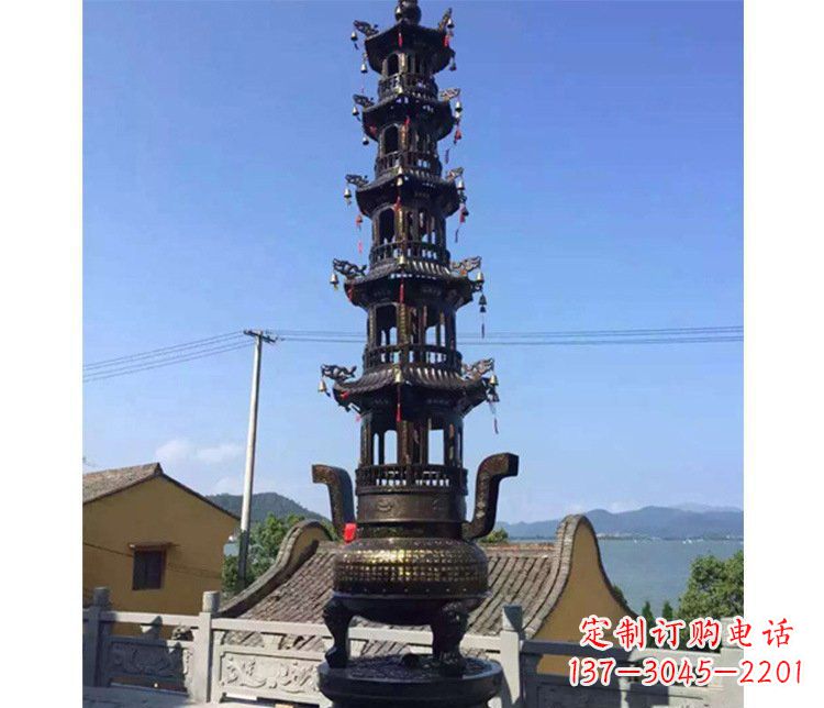 宁夏铜雕寺庙大型多层香炉