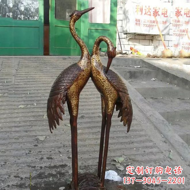 宁夏铜雕仙鹤夫妻