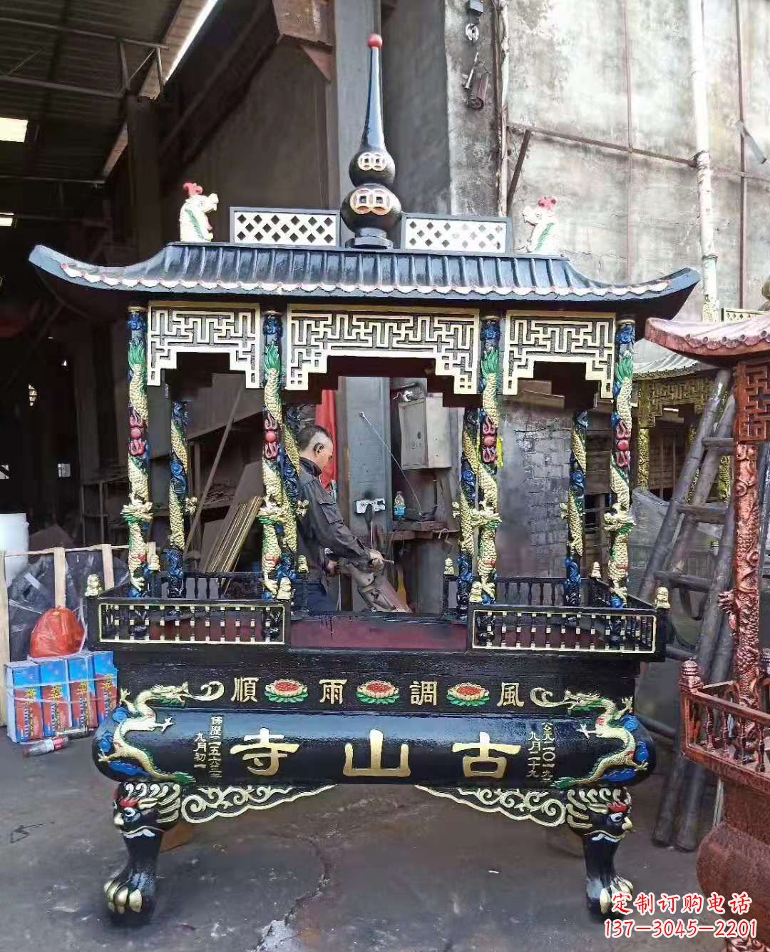 宁夏铜雕香炉寺庙景观雕塑