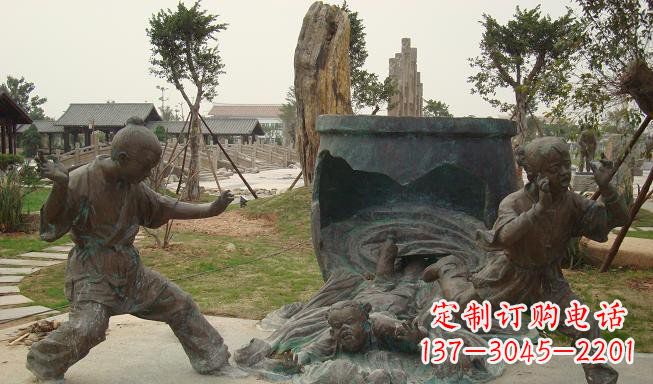 宁夏铜雕园林司马光砸缸雕塑