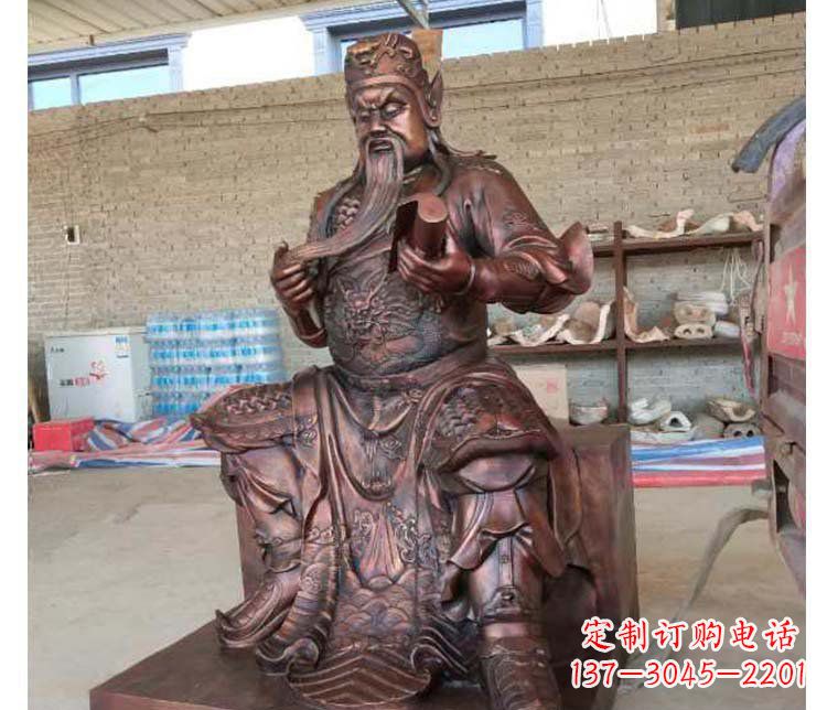 宁夏铜雕镇宅关公寺庙神像雕塑摆件 (3)