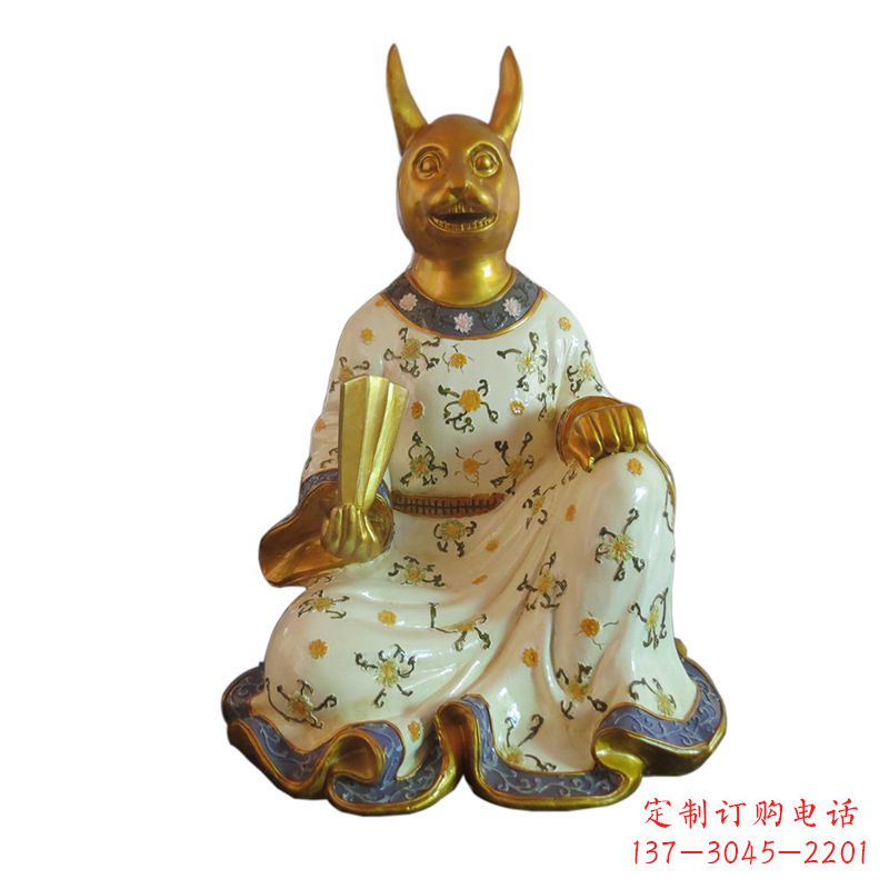 宁夏兔-玻璃钢彩绘生肖雕塑