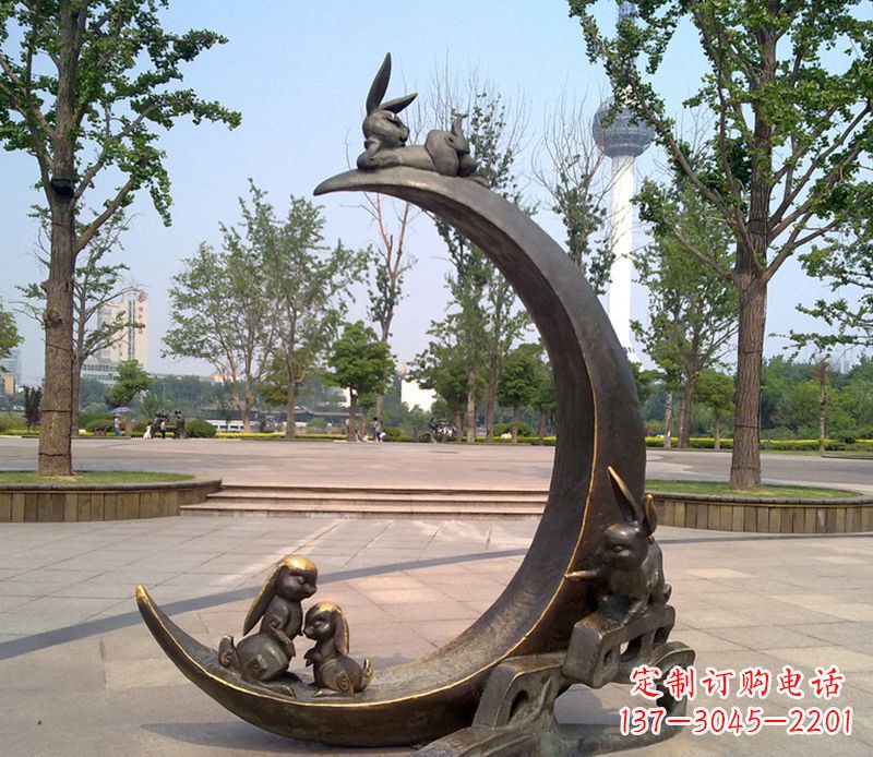 宁夏兔子铜雕