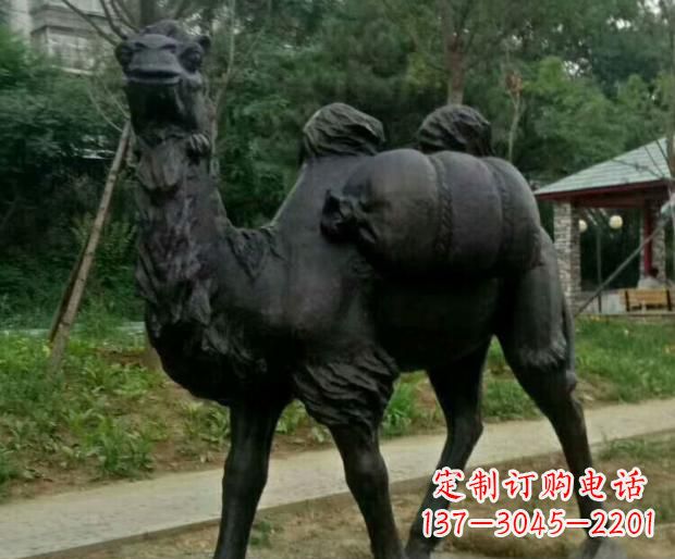 宁夏驮行李的骆驼铜雕