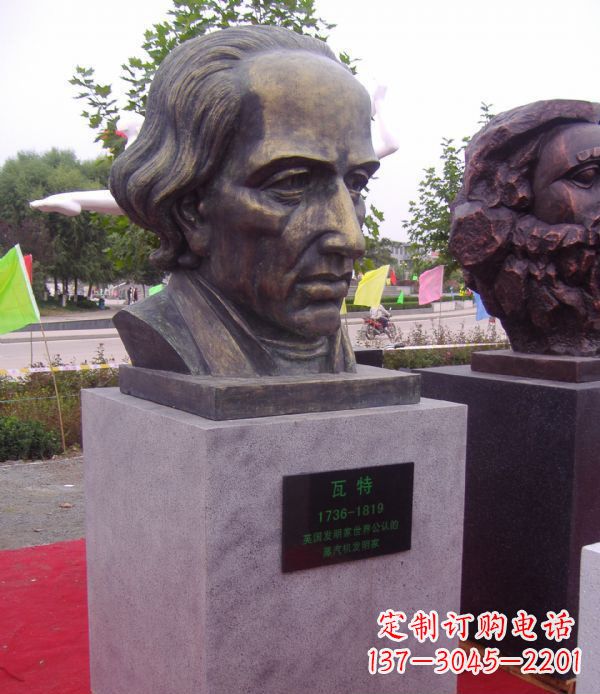 宁夏瓦特胸像名人铜雕 (2)