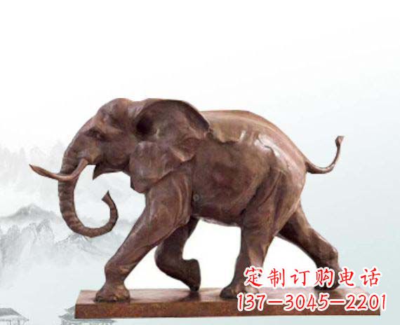 宁夏晚霞红大象公园动物石雕