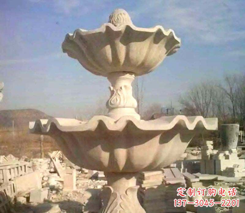 宁夏晚霞红大型喷泉石雕