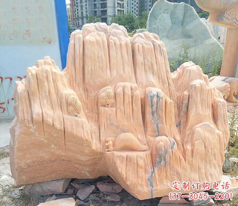 宁夏晚霞红景观假山雕塑
