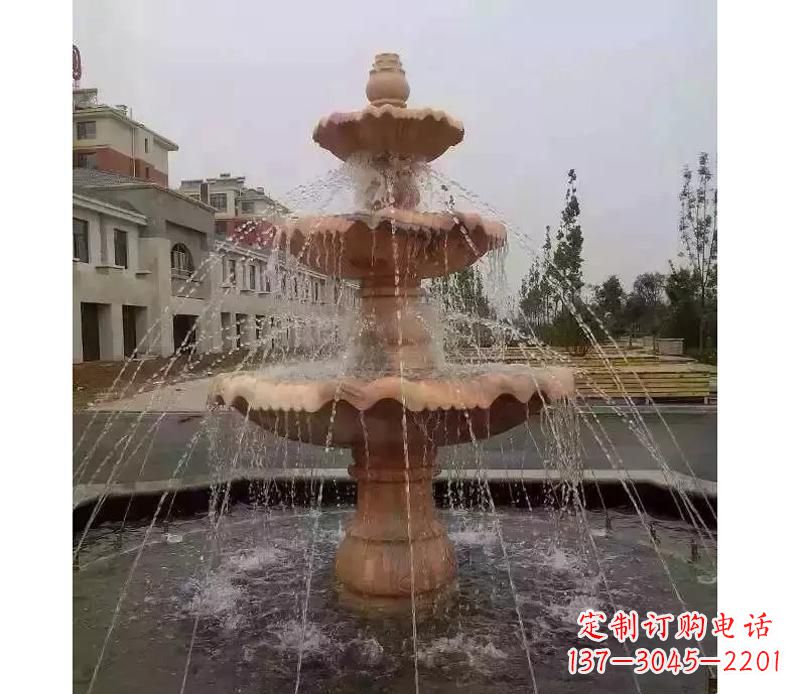 宁夏晚霞红喷泉雕塑