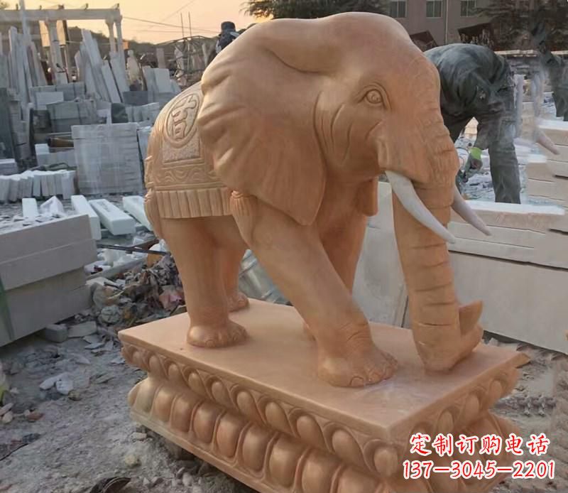 宁夏晚霞红元宝招财大象