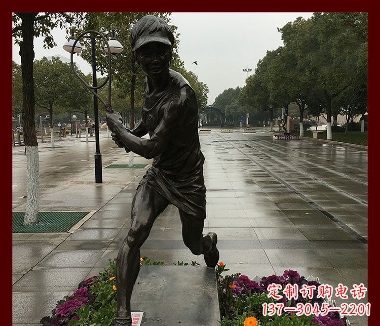 宁夏网球运动人物铜雕
