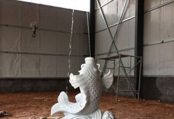 宁夏汉白玉石鲤鱼雕塑，让你的梦想成真！