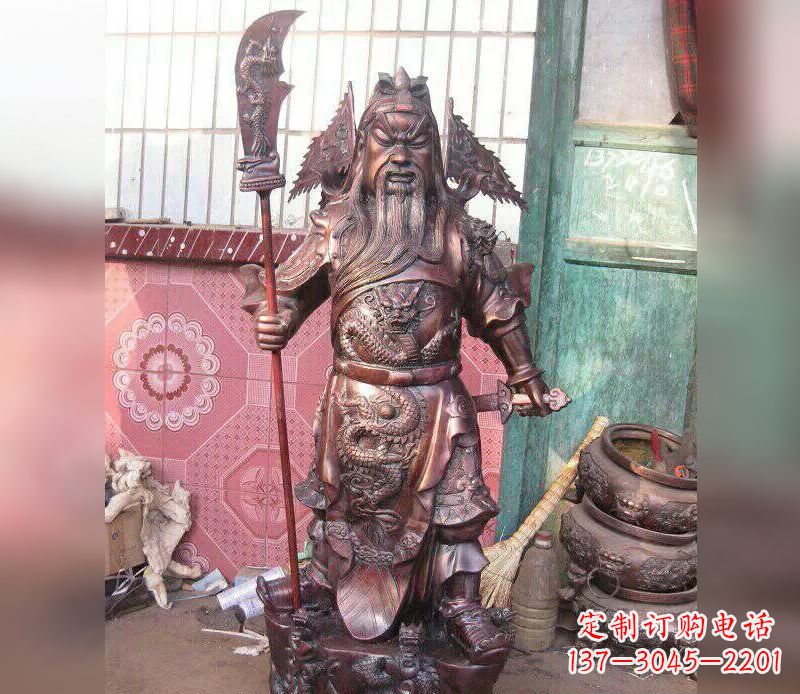 宁夏武财神关公提刀铜雕